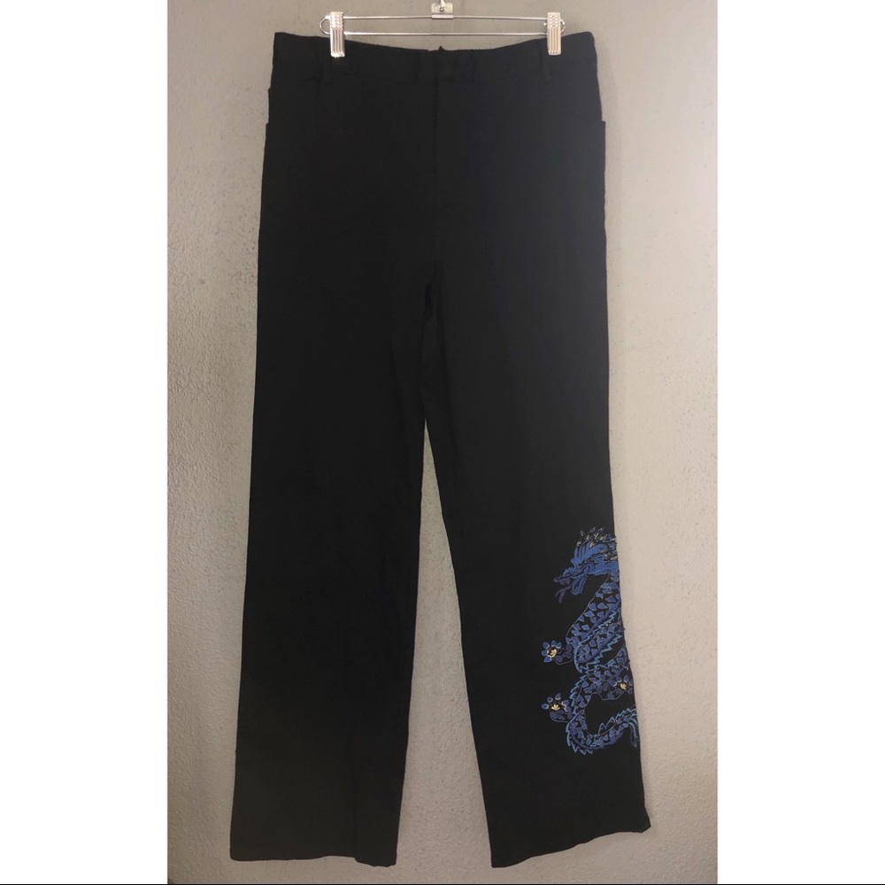 Cynthia Bradley Blue Beaded Dragon Pants